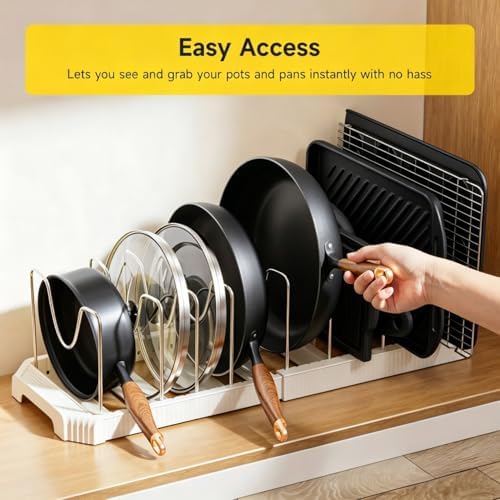 MUDEELA Pots and Pans Organizer under Cabinet, White