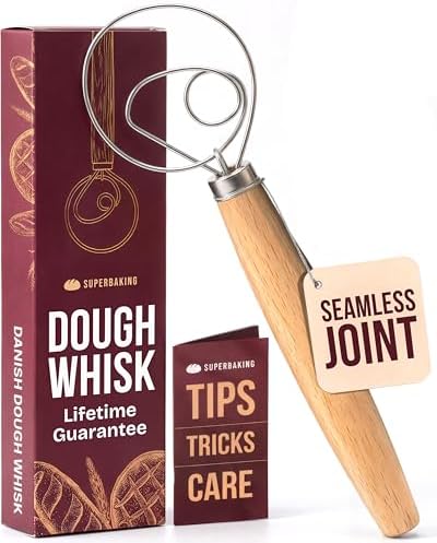 Superbaking 12" Danish Dough Whisk for Bread Mixing