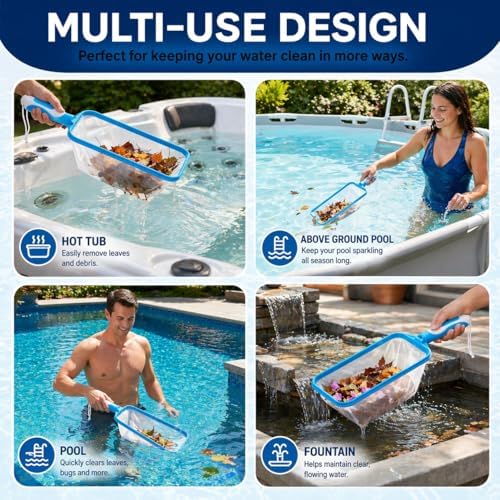 The Skimmie Swim-N-Scoop in-Pool Handheld Skimmer Net for Scooping Debris, Leaves, and Bugs While Swimming