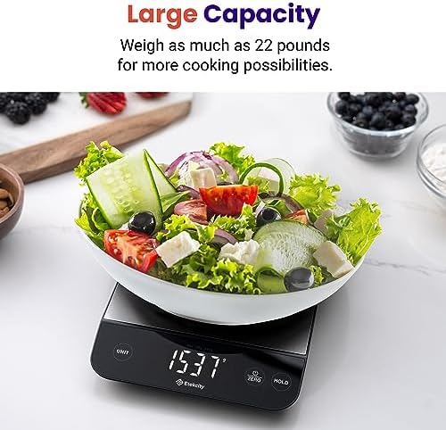 Etekcity 22lb Food Kitchen Scale, USB Rechargeable, IPX6 Waterproof