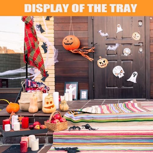Krismax Halloween Decorations Decorative Serving Trays and Platters Pumpkin Tray - Snacks Bowl Candy Dish - for Breakfast, Lunch, Dinner, Appetizers - Food Tray
