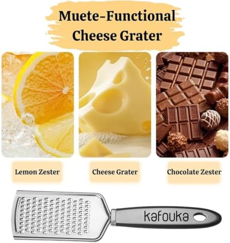 Kitchen Professional Zester & Cheese Grater Stainless Steel Handheld, Metal Lemon Zester Grater With Handle For Cheese, Chocolate, Spices,Garlic,Nutmeg