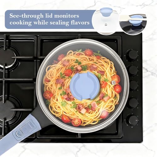 2 Quart Saucepan with Lid, Nonstick Sauce Pan Small Soup Pots for Cooking, Sauce Pot with Lid Compatible for All Stoves, Milk Pan with Removeable Handle, Oven& Dishwasher Safe