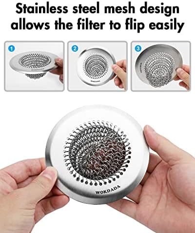 2 Pack Kitchen Sink Drain Strainer,Patented Reversible Chain Mesh Basket