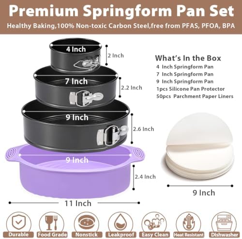 Springform Pan Set of 3 Nonstick Spring Form Pan for Cheesecake
