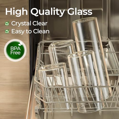 ComSaf Glass Storage Containers with Lids 1.4 Qt, Set of 3 Glass Food Jars