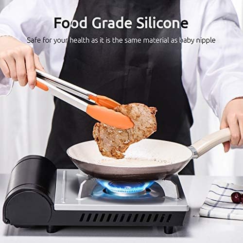 U-Taste Kitchen Tongs for Cooking, 600ºF Heat-Resistant Tps, 3Pcs/Orange