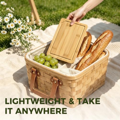 Kikcoin 9"×6" Small Bamboo Cutting Board with Handle, Natural