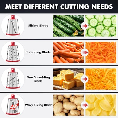 Geedel Upgraded Rotary Cheese Grater Hand Crank, Vegetable Shredder Slicer