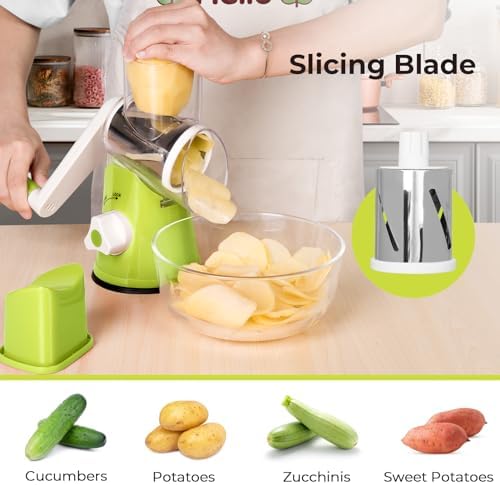 X Home Rotary Cheese Grater for Kitchen, Green