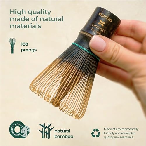 Bamboo Matcha Whisk Purple, 100 Prong Chasen for Japanese Tea Ceremony, Matcha Tea Stirrer for Green Tea Powder, Handcrafted Chasen Whisk