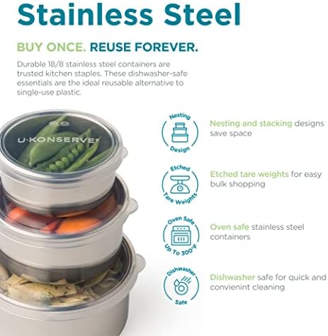 U-Konserve 15 oz Stainless Steel Bento Box Food Container Clear