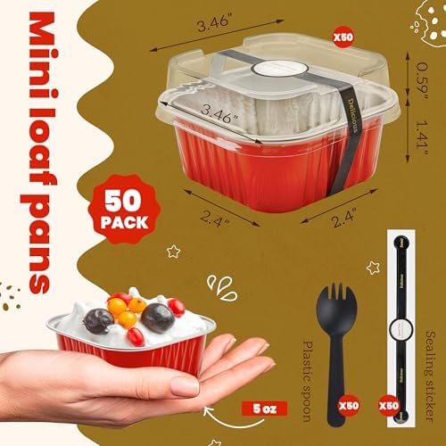 NPLUX Halloween Cake Pans, 5oz 50 Pack Red for Home Bakers