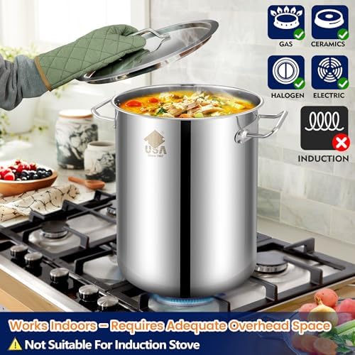 ARC 32QT Stainless Steel Stock pot 6-Piece For Seafood Boil Pot with Basket