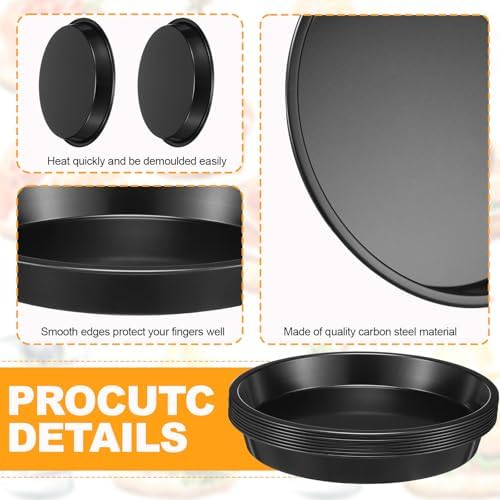 8 Pcs Pie Tins, 9 Inch Round Pans, Black
