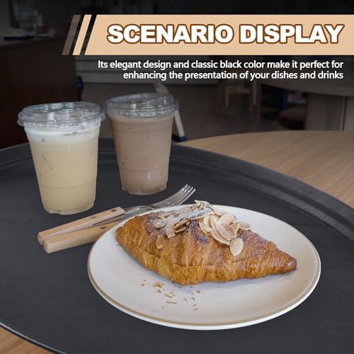 FillTouch 2 Pcs Restaurant Serving Trays Oval, 24 x 29 Inch, Black