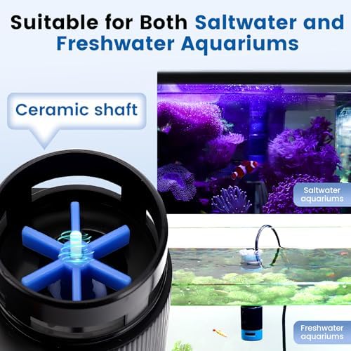 Aquarium Surface Skimmer, 96 GPH Flow Rate – Ideal for Freshwater & Saltwater Compatible, 5W – Efficient Waste Removal