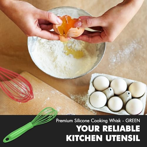 Chef Craft Premium Silicone Wire Cooking Whisk, 10.5 inch, Green