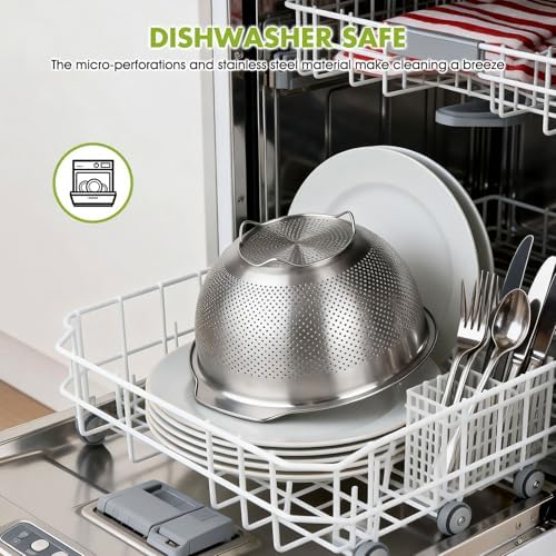 Greentainer 18/8 Stainless Steel Colander for Kitchen (5QT)