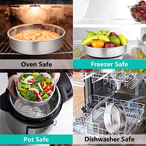 P&P CHEF Cake Pan Set of 3, 6" + 8" + 9.5" Round Baking Layer Cake Pan Tin