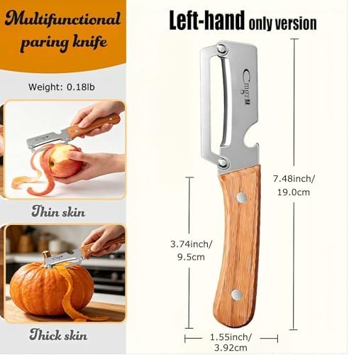 Left-Handed Vegetable Peeler Wooden Stainless Blade for Fruit Potato