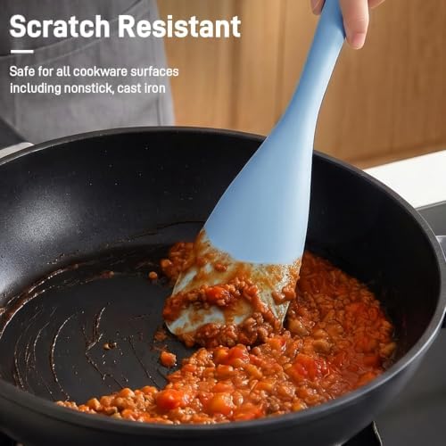 3 PACK Silicone Cooking Spatula & Spoon for Nonstick Cookware, BPA-Free