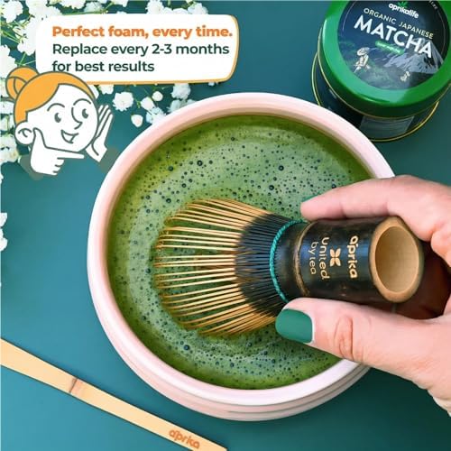 Bamboo Matcha Whisk Purple, 100 Prong Chasen for Japanese Tea Ceremony, Matcha Tea Stirrer for Green Tea Powder, Handcrafted Chasen Whisk
