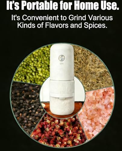 Electric Coffee Grinder Automatic Spice Grinder Rechargeable Salt Mill Pepper Grinder Adjustable Coarseness Removable Design Kitchen Tool