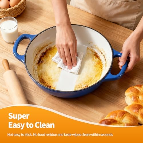 Mini Double Dutch Oven For Sourdough Bread Baking, 5QT Enameled Cast Iron