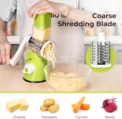 X Home Rotary Cheese Grater for Kitchen, Green
