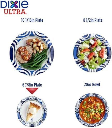 Dixie Ultra Small Paper Plates, Heavy Duty Disposable Plates, 6 7/8", 44 Ct