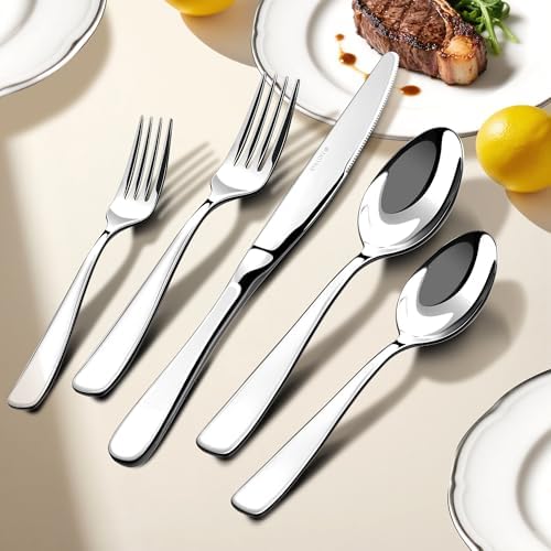 18/10 Silverware Set for 6, 30 Piece Stainless Steel Flatware Cutlery Set