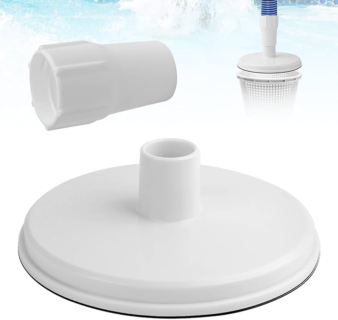 SP1106 Pool Skimmer Vacuum Plate and 1-1/2" Pool Spiral Wound Vacuum Hose Cuff for Hayward SP1082 1084 1085 1075 In-Ground Pool Skimmer - Connects Vacuum Head & Skimmer Threaded ABS Plastic