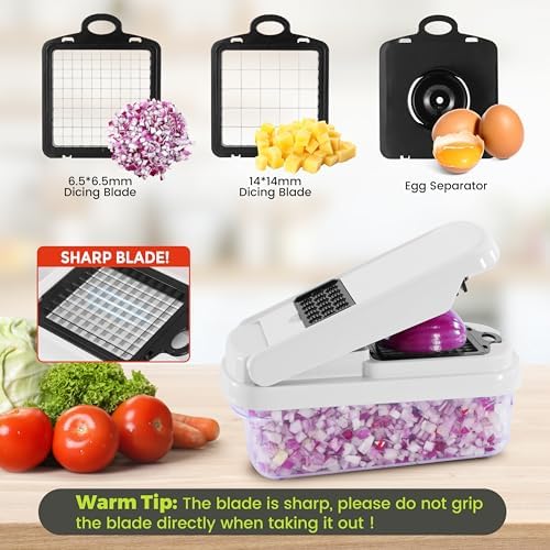 Yusshn Vegetable Chopper, 12-in-1 Food Veggie Chopper Cutter with Container