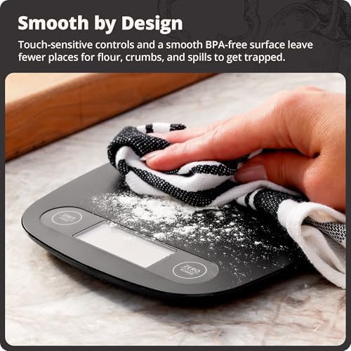 Greater Goods Food Scale, Slim & Compact Build, 1g Precision (Matte Black)