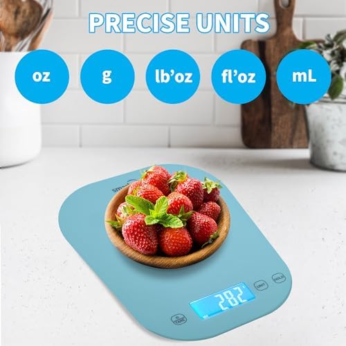 Smart Weigh Blue Kitchen Scale, 11 lb x 1g, Meal Prep & Portion Control
