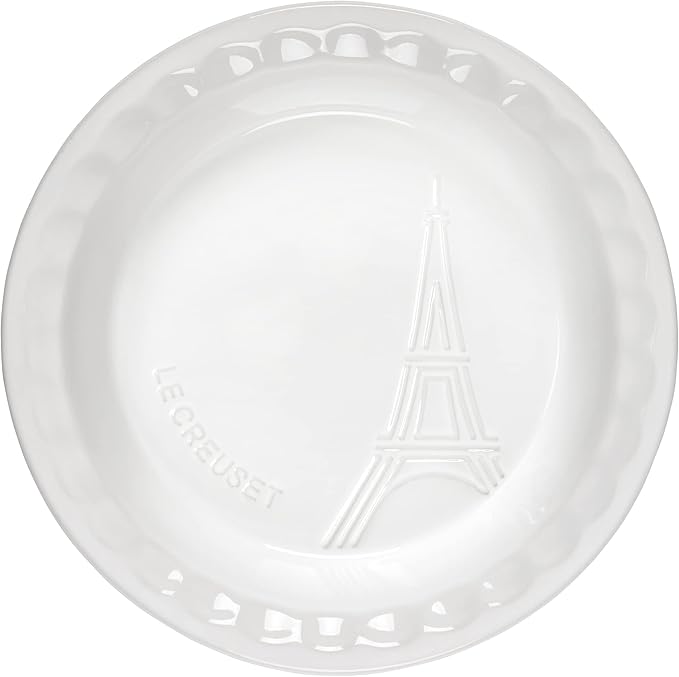 Le Creuset Eiffel Tower Collection Stoneware Pie Dish, 9", White