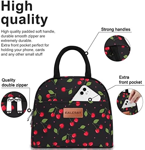 BALORAY Lunch Bag for Women Men Adult Lunch Box (Cherry), M