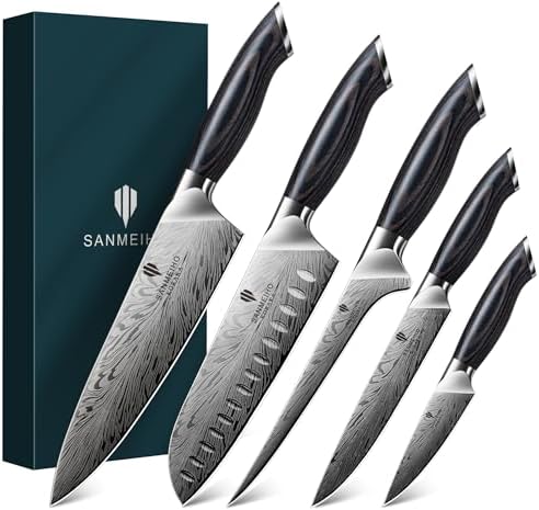 5PCS Knife Set, Kitchen Knife Sets in Powder Steel
