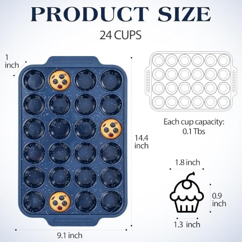 Silicone Muffin Pans for Baking with Metal Reinforced Frame