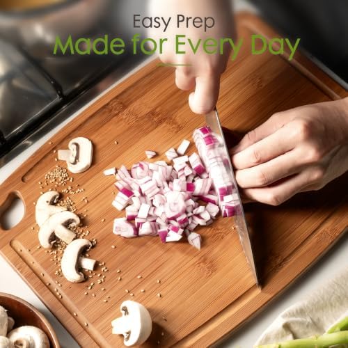 Astercook Large Bamboo Cutting Board for Kitchen