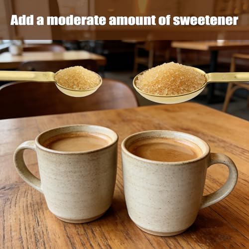 Double Sided Measuring Spoons, Stainless Steel Gold Coffee Teaspoon