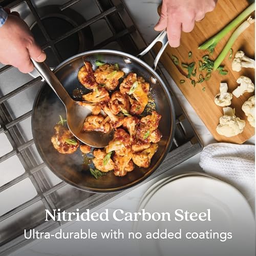 Anolon EverLast N2 Carbon Steel Frying Pan, 10-Inch, Black