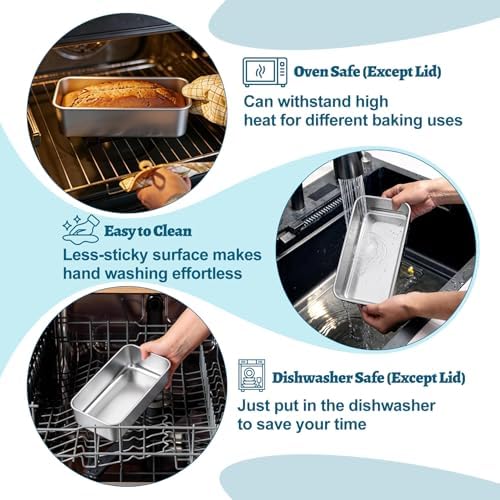 TeamFar Loaf Pan for Baking Bread, 9 x 5 Inch Bread Loaf Pan with Lid