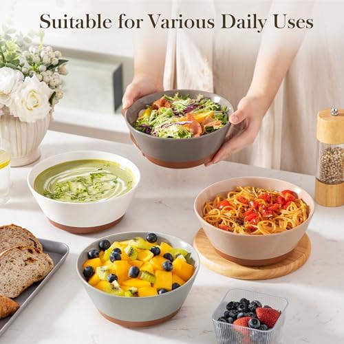 MALACASA Soup Bowls, Ceramic Salad Bowls Set of 4, 36oz Ceramic Bowls