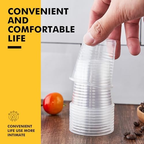 500 Pack 3 oz Plastic Cups, Bathroom Cups Disposable 3 oz, 3 Ounce Small Water Cups，Clear Mouthwash Cup for Tasting, Drinking and Party