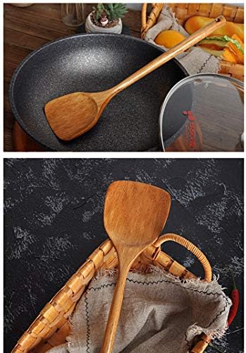 FJNATINH Wooden Spatula with Long Handle for Cooking Kitchen Cookware