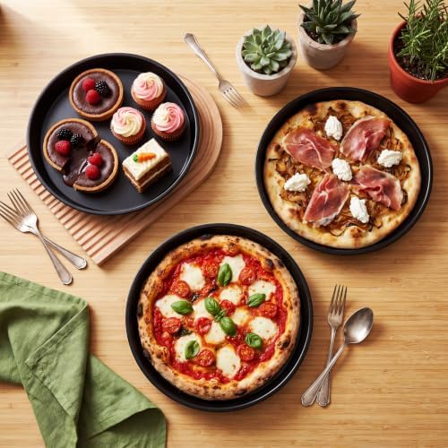 8 Pcs Pie Tins, 10 Inch Round Pans, Black