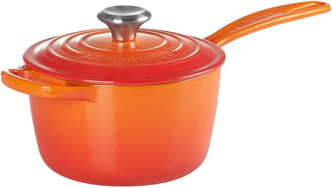 Le Creuset Enameled Cast Iron Signature Saucepan, 1.75 qt., Flame