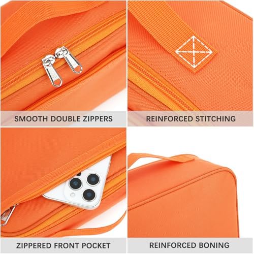 FlowFly Kids Lunch box Insulated Soft Bag Mini Cooler Back to School Thermal Meal Tote Kit for Girls, Boys, Orange